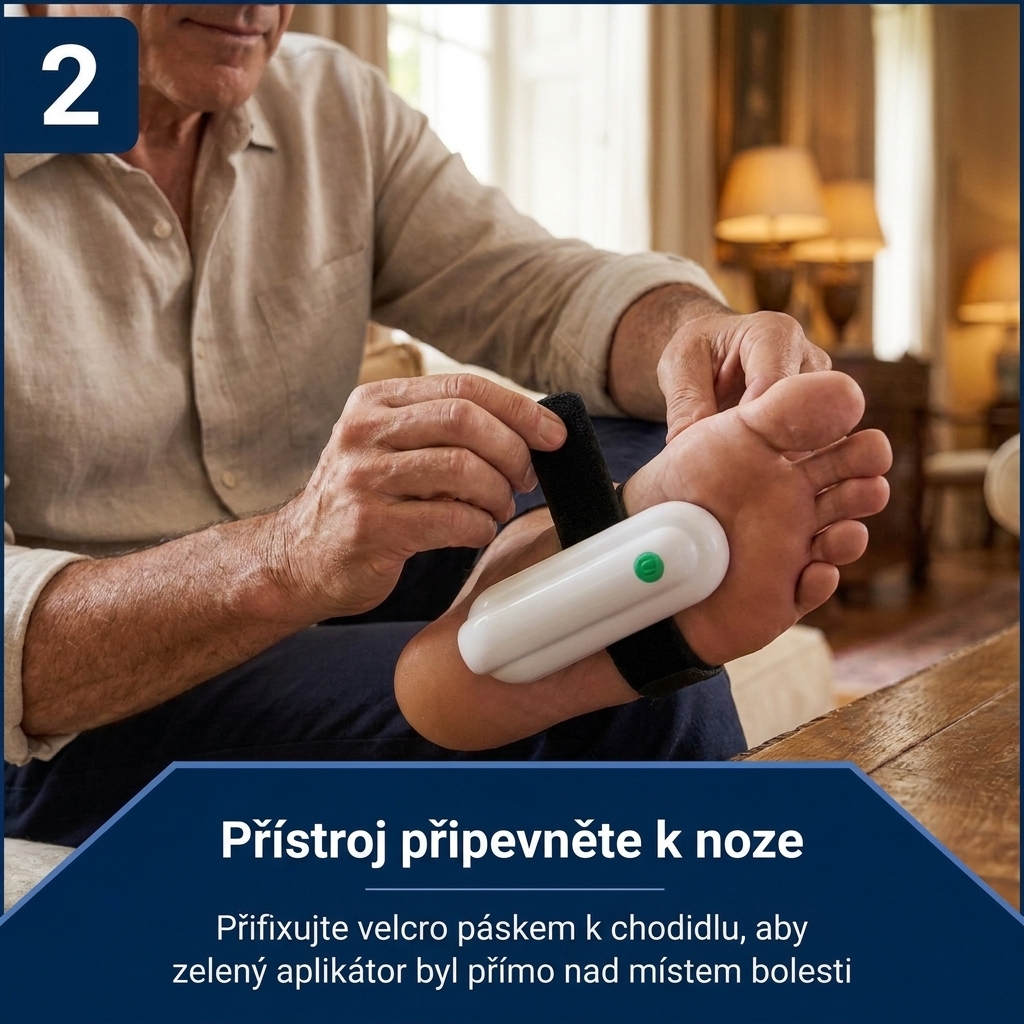 Krok 2: Připevněte PlantarCure fixačním páskem se suchým zipem